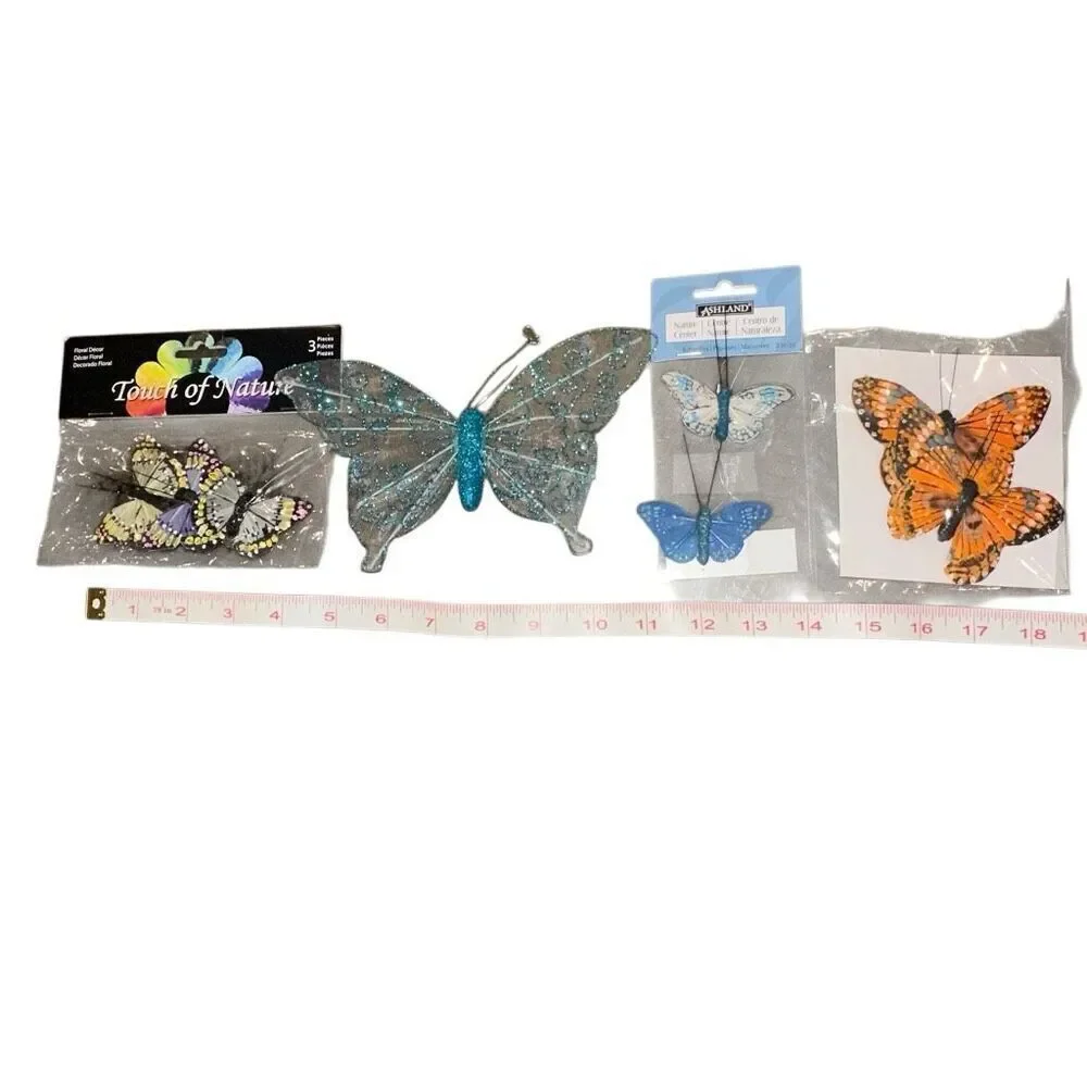 *NEW* Set of 8 decorative butterflies with clips